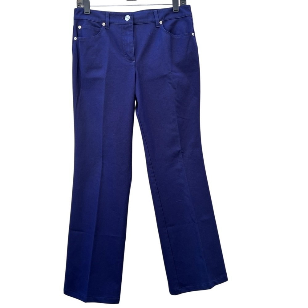 Escada Navy Blue High Rise Stretch Denim Straight Leg Jeans EU 38 US 8